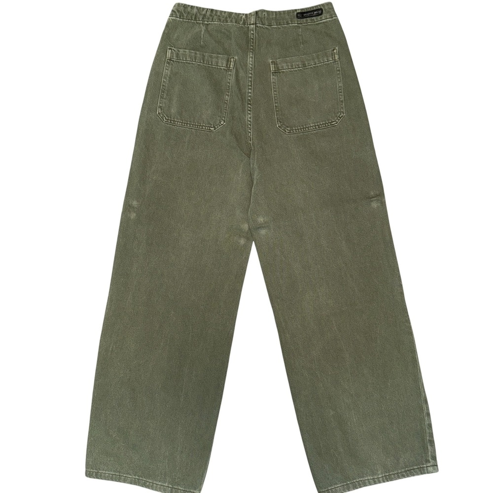 EUC Articles of‎ Society Wide Leg Crop Pants Utility Pockets Olive Green Size 29 - Picture 5 of 6